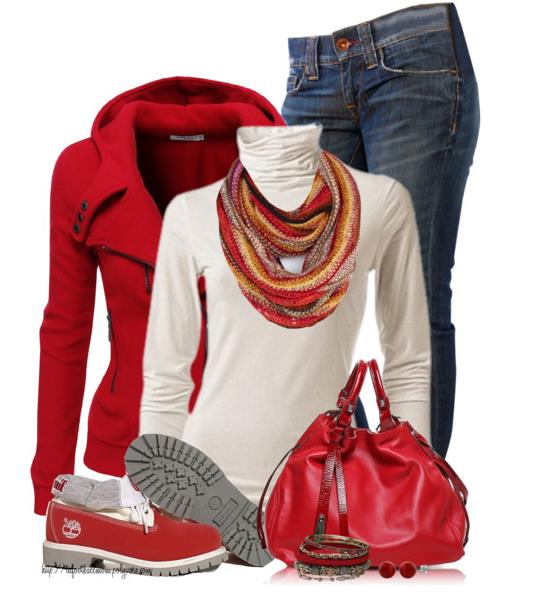 red timberlands outfit