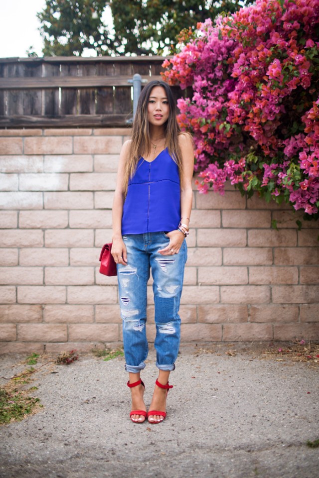 royal blue top outfit
