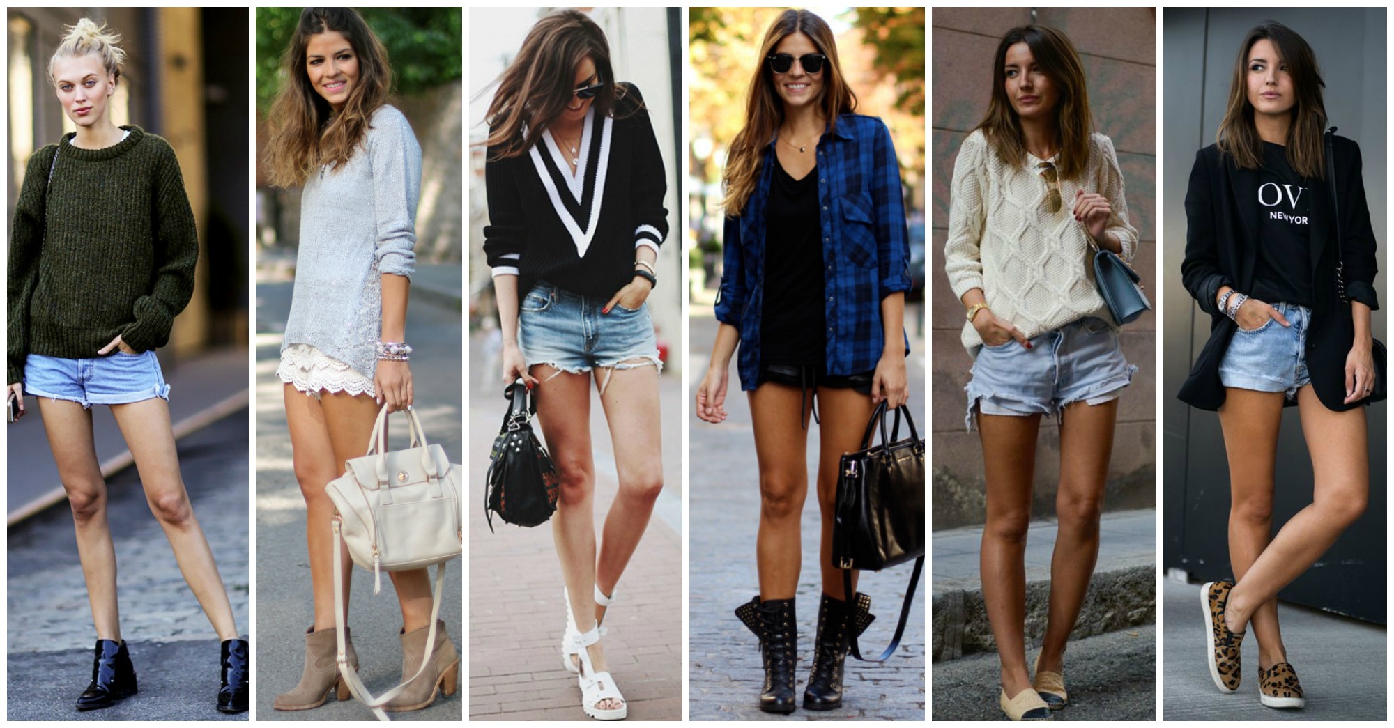 10 Lovely Pre-Fall Outfits with Sweaters and Shorts